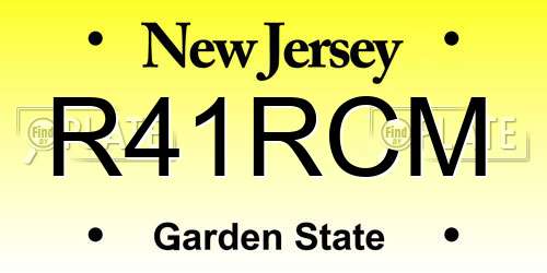 R41RCM New Jersey License Plate