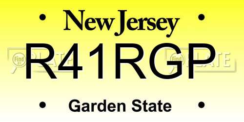 R41RGP New Jersey License Plate