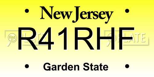 R41RHF New Jersey License Plate