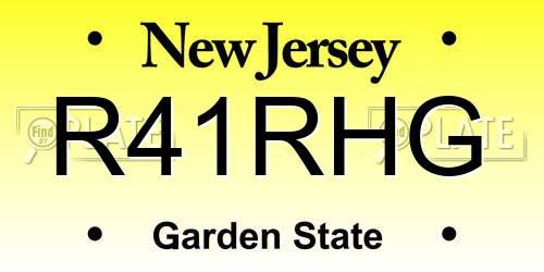 R41RHG New Jersey License Plate