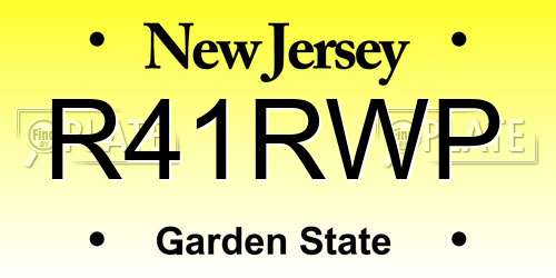 R41RWP New Jersey License Plate