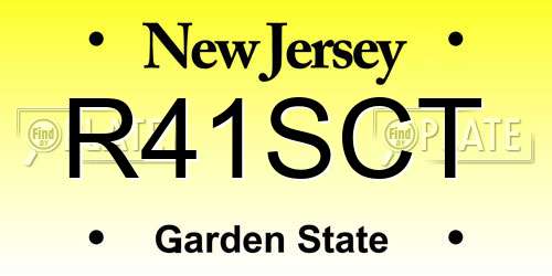 R41SCT New Jersey License Plate