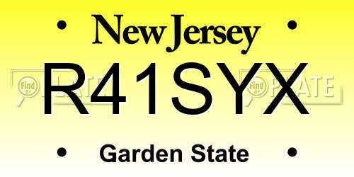 R41SYX New Jersey License Plate