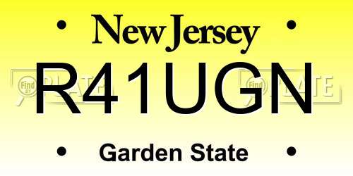 R41UGN New Jersey License Plate