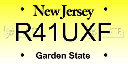 R41UXF New Jersey License Plate