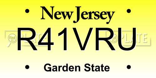 R41VRU New Jersey License Plate