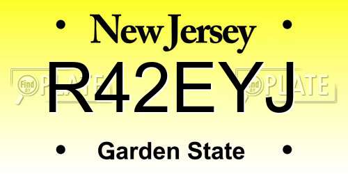 R42EYJ New Jersey License Plate