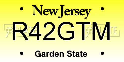 R42GTM New Jersey License Plate