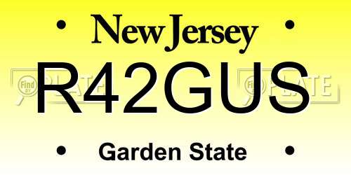 R42GUS New Jersey License Plate