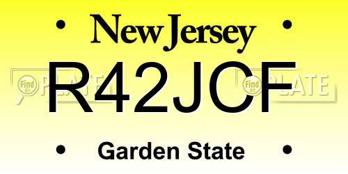 R42JCF New Jersey License Plate