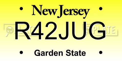 R42JUG New Jersey License Plate