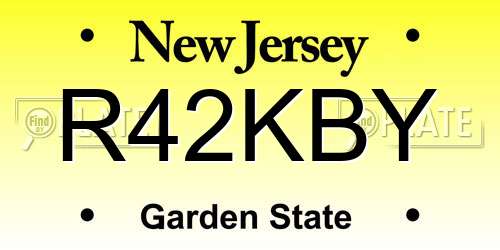 R42KBY New Jersey License Plate
