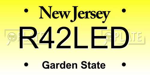 R42LED New Jersey License Plate