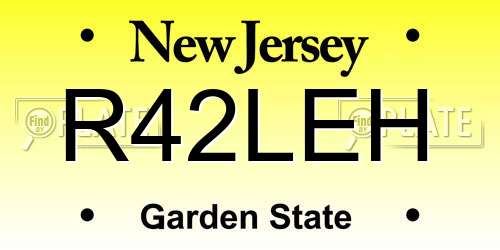 R42LEH New Jersey License Plate