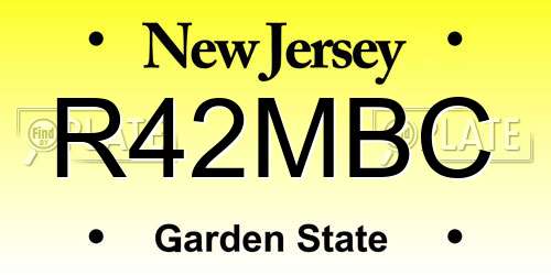 R42MBC New Jersey License Plate