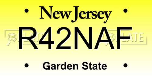 R42NAF New Jersey License Plate
