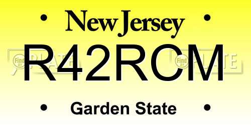 R42RCM New Jersey License Plate