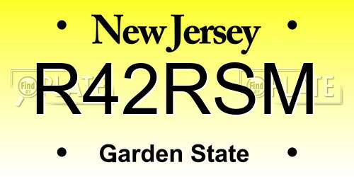 R42RSM New Jersey License Plate