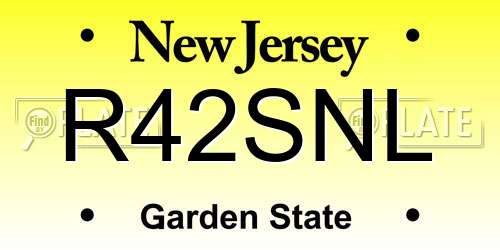 R42SNL New Jersey License Plate