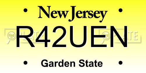 R42UEN New Jersey License Plate