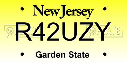 R42UZY New Jersey License Plate