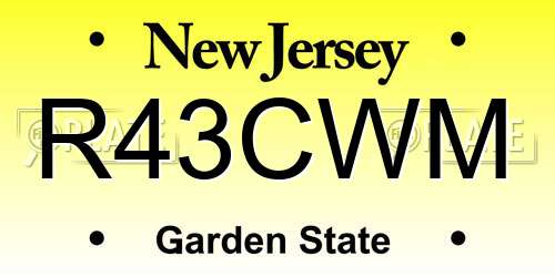 R43CWM New Jersey License Plate