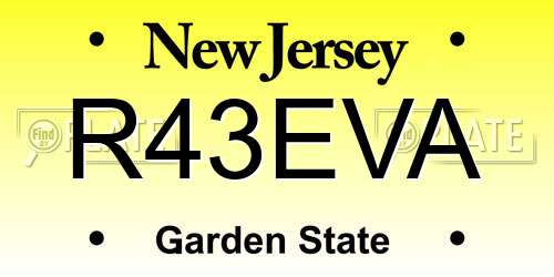 R43EVA New Jersey License Plate