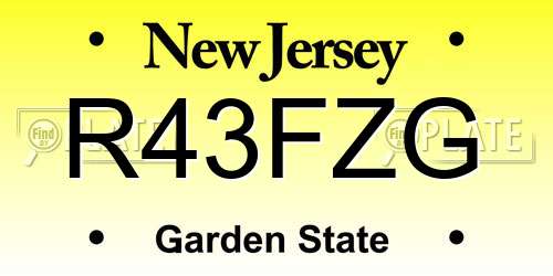 R43FZG New Jersey License Plate