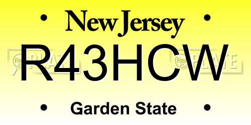 R43HCW New Jersey License Plate