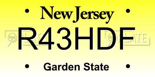 R43HDF New Jersey License Plate