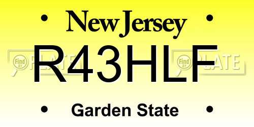 R43HLF New Jersey License Plate