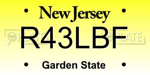 R43LBF New Jersey License Plate