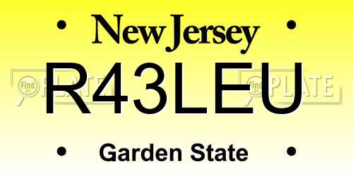 R43LEU New Jersey License Plate