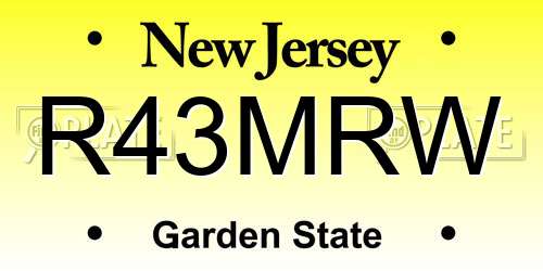 R43MRW New Jersey License Plate