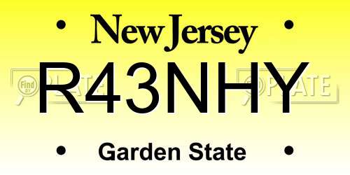 R43NHY New Jersey License Plate