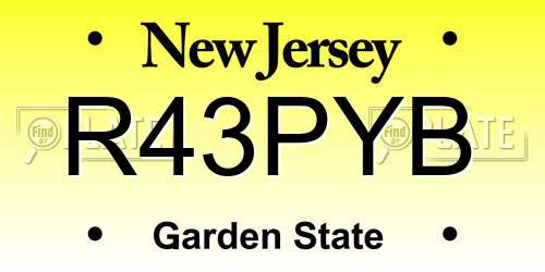 R43PYB New Jersey License Plate