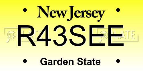 R43SEE New Jersey License Plate