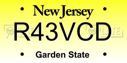 R43VCD New Jersey License Plate