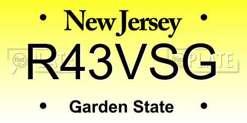 R43VSG New Jersey License Plate