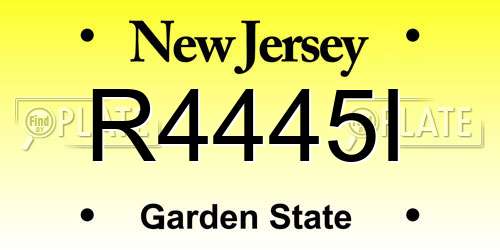 R4445I New Jersey License Plate