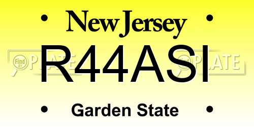 R44ASI New Jersey License Plate