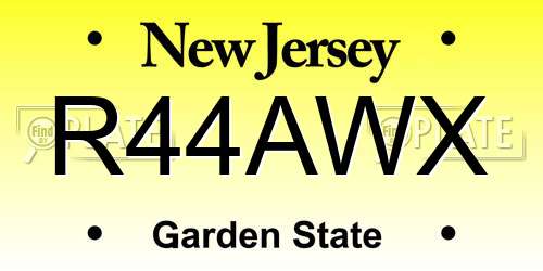 R44AWX New Jersey License Plate