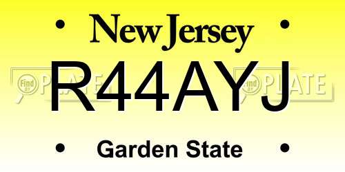 R44AYJ New Jersey License Plate