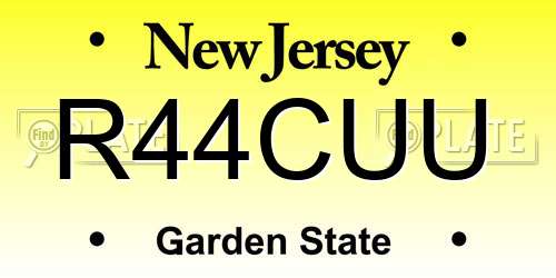 R44CUU New Jersey License Plate