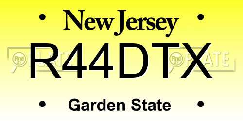 R44DTX New Jersey License Plate