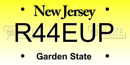 R44EUP New Jersey License Plate