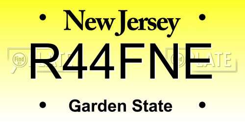 R44FNE New Jersey License Plate