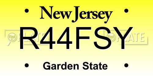 R44FSY New Jersey License Plate