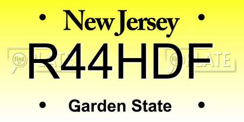 R44HDF New Jersey License Plate