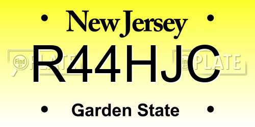 R44HJC New Jersey License Plate